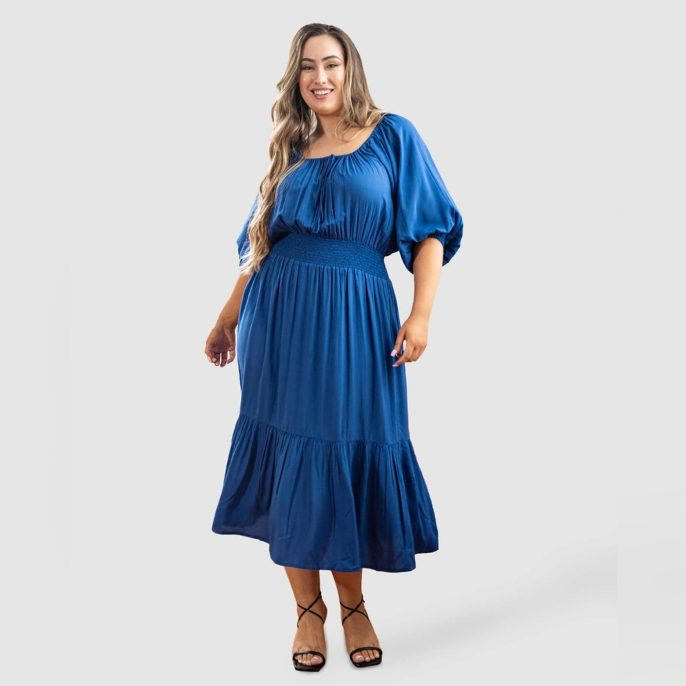 NWOT Dani Marie Diana Prairie Dress in Cobalt, Size 22